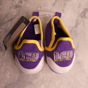 LSU Tigers Campus Footnotes Infant Shoes‎ Size 2 Soft Shoes crib shoes